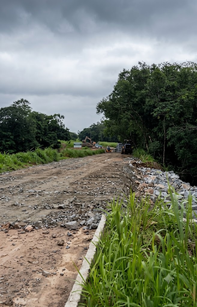 Obras no desvio da Giasa avançam e garantem tráfego na PB-032, entre Pedras de Fogo e Mata Redonda