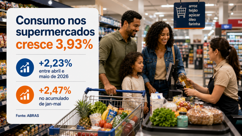 Consumo nos supermercados cresce 3,93% e mostra maior resistência do varejo alimentar Consumo nos supermercados cresce 3,93% e mostra maior resistência do varejo alimentar
