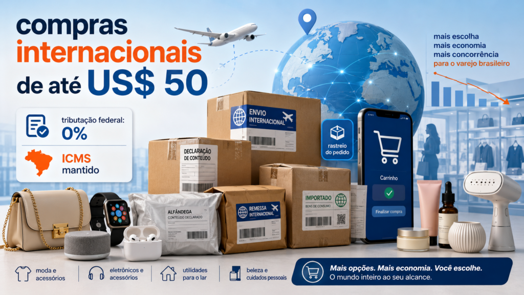 Importações de até US$ 50 mais que dobram e ampliam disputa entre varejo nacional e plataformas internacionais