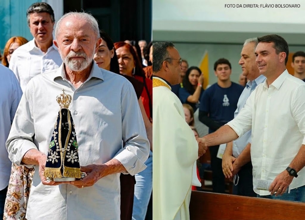 Dia de Nossa Senhora Aparecida: Lula participa de missa no Alvorada, e Flávio Bolsonaro vai à Catedral de Brasília