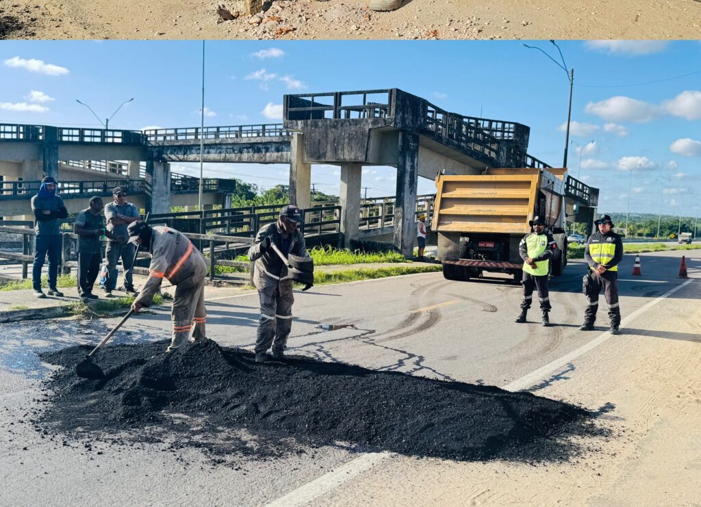 Prefeitura de Alhandra instala lombadas físicas às margens da BR-101 em Mata Redonda para reforçar a segurança viária