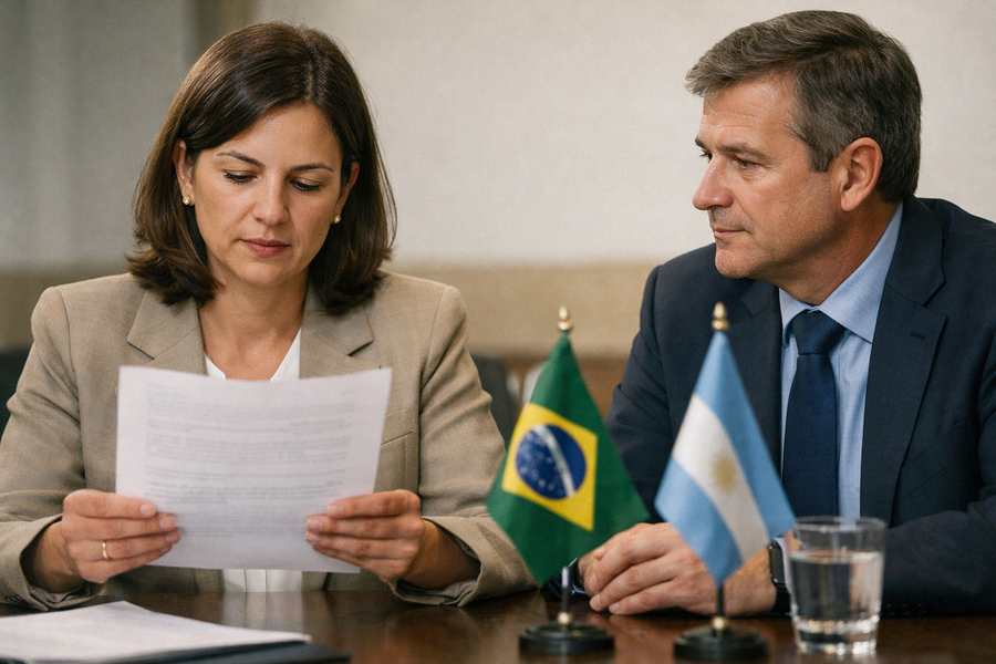 Itamaraty repudia declarações de Milei sobre eleição brasileira Ilustração gerada por IA: Uma reação diplomática brasileira a comentários estrangeiros sobre a eleição.